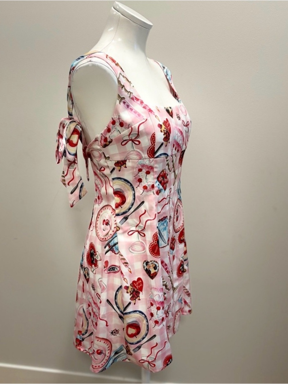 Urban Outfitters Pink Printed Sweet Treat Mini Dress - Picture 4 of 8